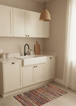 Multicolor Polyester Rug – Durable Patchwork Style