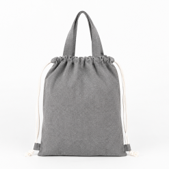 Zainetto in cotone riciclato colore grigio melange BOR67G