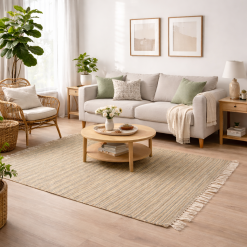 Tappeto in juta naturale e cotone, salvia SIERRA BEIGE-SALVIA