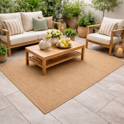 Tappeto da interno e da esterno in polipropilene Bahia Tortora