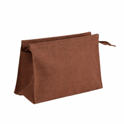 Pochette in juta marrone con chiusura zip - BOR208MAR