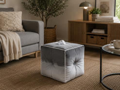 Pouf Lipari con maniglia grigio