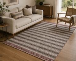 Tappeto Londra Grigio Scuro In Cotone/Lana